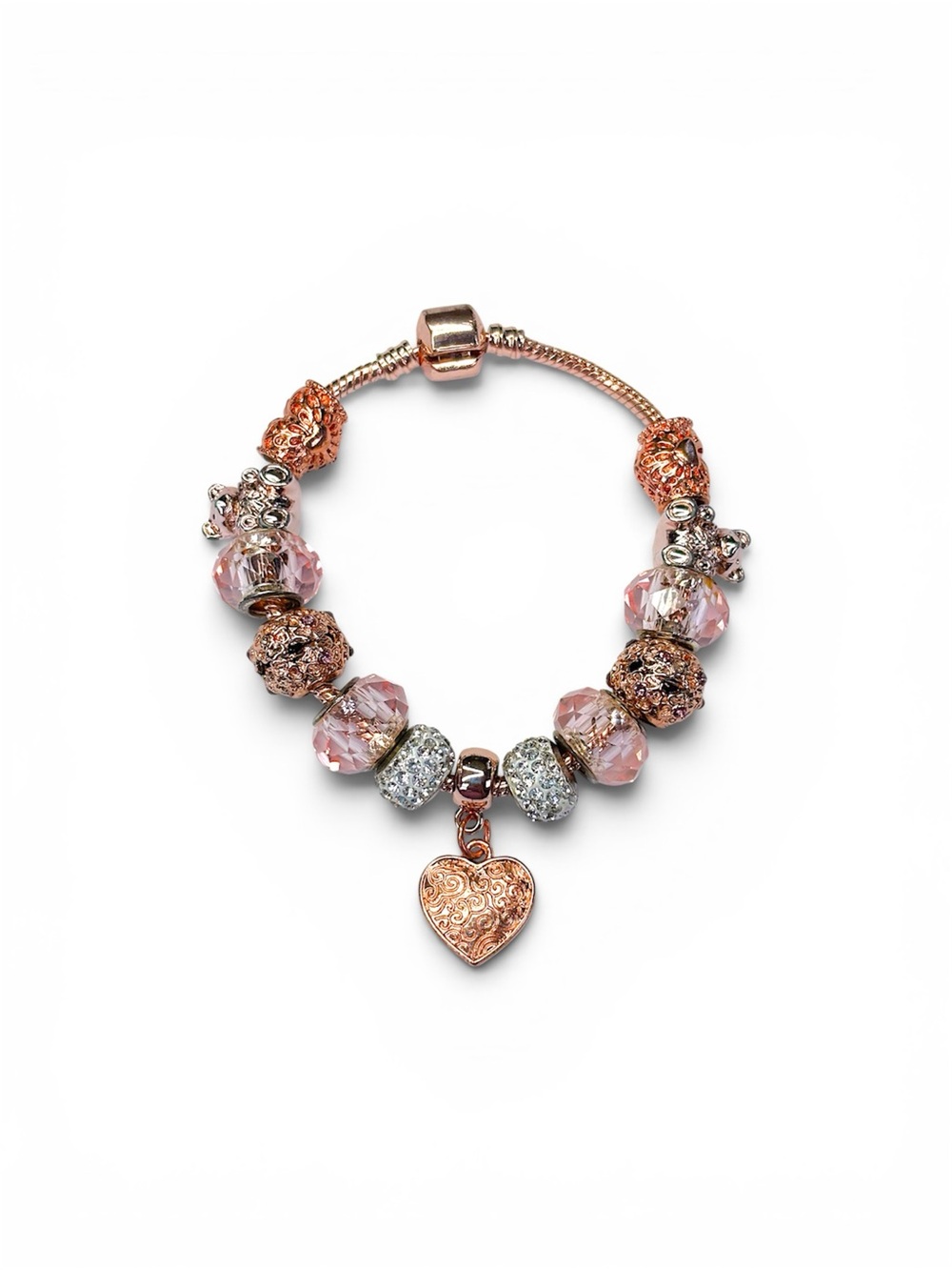 Rose gold charm bracelet